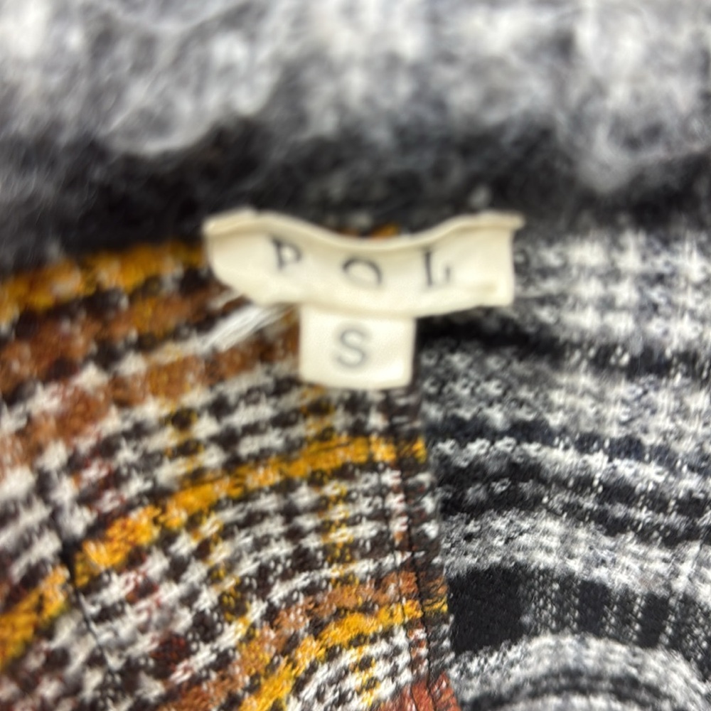 POL Plaid Patchwork Baggy Oversized Shacket NWOT - Picture 7 of 8